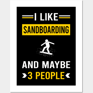 3 People Sandboarding Sandboard Sandboarder Sand Dune Surfing Boarding Posters and Art